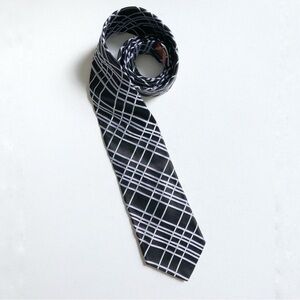 Ted Baker London Black and Powder Blue Grid Tie